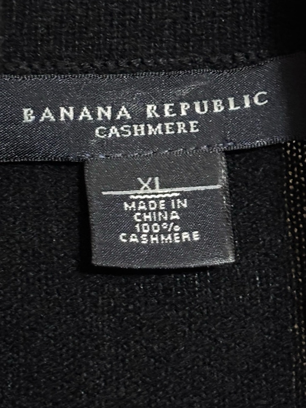 Banana Republic Black 100% Cashmere Full-Zip Sweater Sz XL - Picture 5 of 10